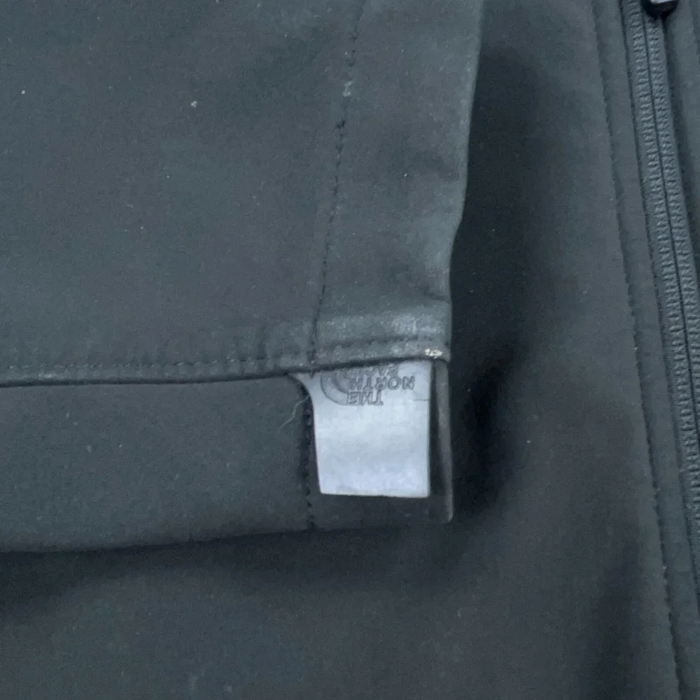 North Face Jacket Men XL Black White Soft Shell Wind‎ Coat Layer Fleece Lined  *